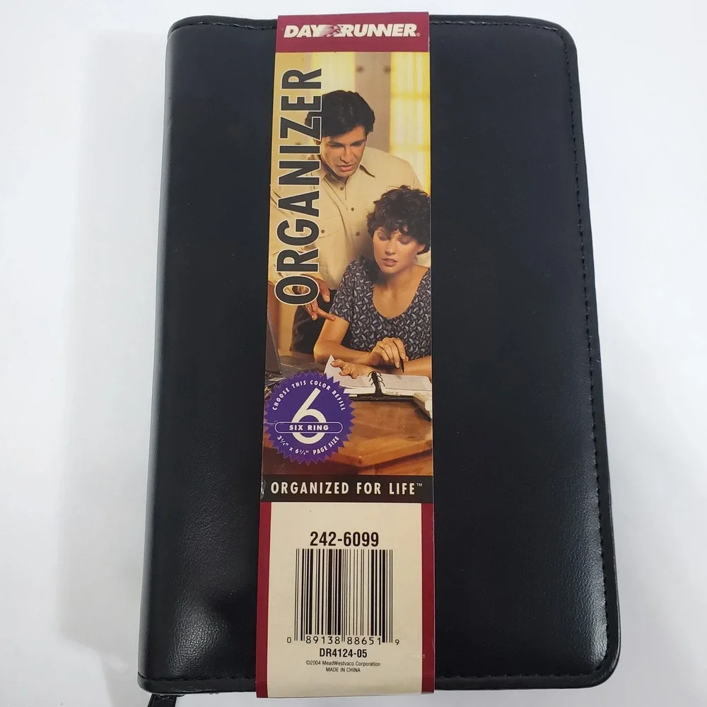 DayRunner Organizer Unisex Black 6-Ring Zip Planner DR4124-05